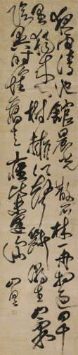 傅山（1607～1684） 草书李梦阳诗 立轴 水墨纸本