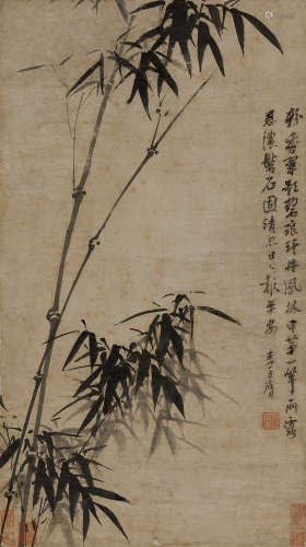 李方膺（1695～1755） 竹报平安 立轴 水墨纸本