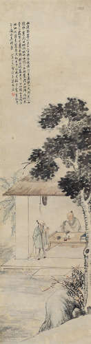 王素（1794～1877） 张骞问卜 立轴 设色纸本