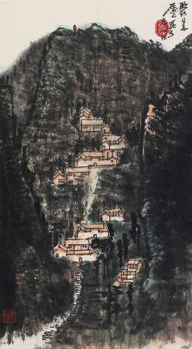 李可染（1907～1989） 山居图 立轴 设色纸本