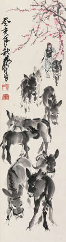 黄胄（1925～1997） 癸亥（1983）年作 赶驴图 镜片 设色纸本