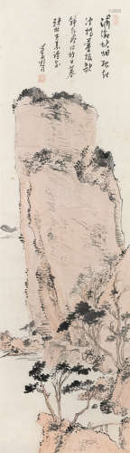 溥儒（1896～1963） 溪桥暮归图 镜片 设色纸本