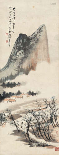 张大千（1899～1983） 西山曳杖 立轴 设色纸本