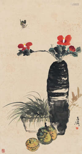 王雪涛（1903～1982） 清供 镜片 设色纸本