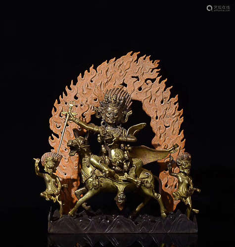 17-19TH CENTURY, A TIBETAN GILT BRONZE FIGURE, QING DYNASTY