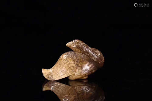 10-12TH CENTURY, A GOOSE DESIGN HETIAN JADE ORNAMENT, LIAO&JIN PERIOD