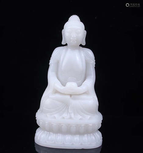 A BUDDHA DESIGN OLD HETIAN JADE ORNAMENT