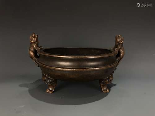 Bronze Tripod Censer with Mark