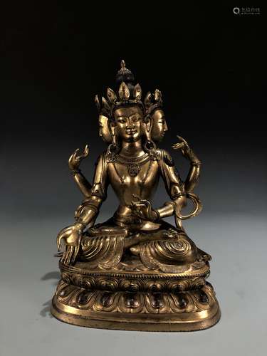 Gilt Bronze Figure of Marici