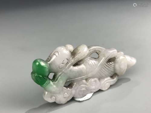 Carved White Jade figure Feng Yi