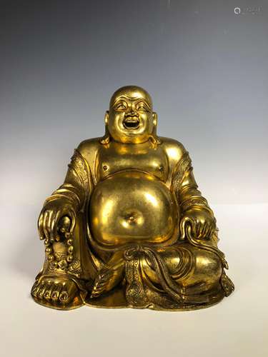 Large Gilt Bronze Figure of Buddha