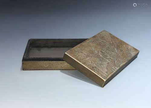 Carved Bronze ink Box with Mark