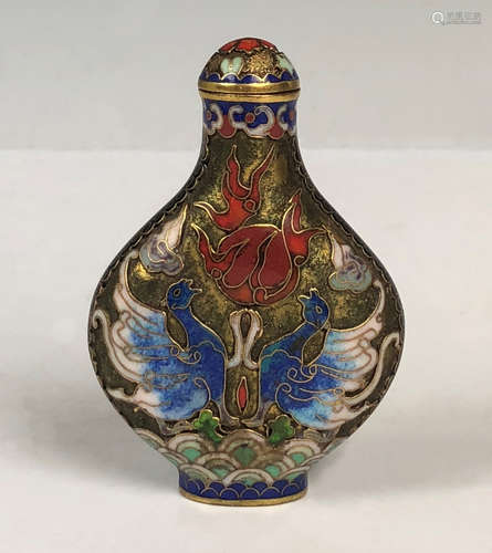 Chinese Cloisonné Enamelled Snuff Bottle