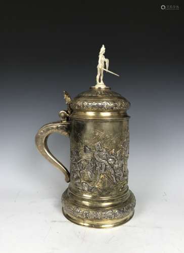 Russian silver Stein with Warrior Scene