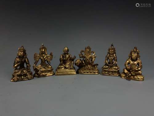 Set of Six Gilt Bronze Figures