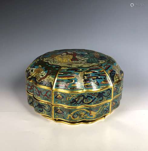 Chinese Cloisonne Enamelled Box with Cover