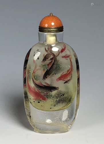 Crystal Koi Fish Snuff Bottle