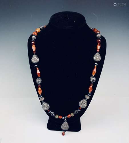 Agate and Sterling Silver Necklace