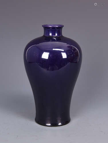 Cobalt Blue Glazed Porcelain Vase