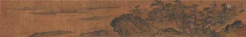 蒋嵩（明代） 山水人物 镜框 绢本