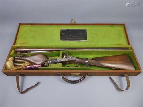 A Mcloughlin Double-Barrel Pin Fire Side Lever Shotgun