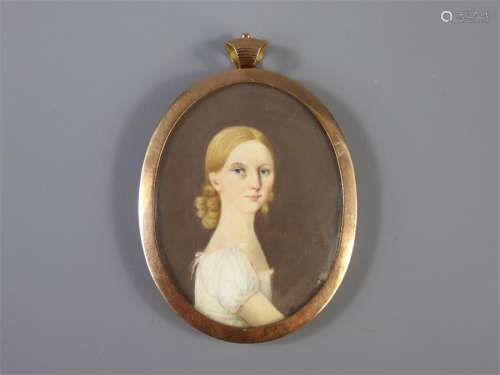 A 19th Century Oval Double Portrait Miniature