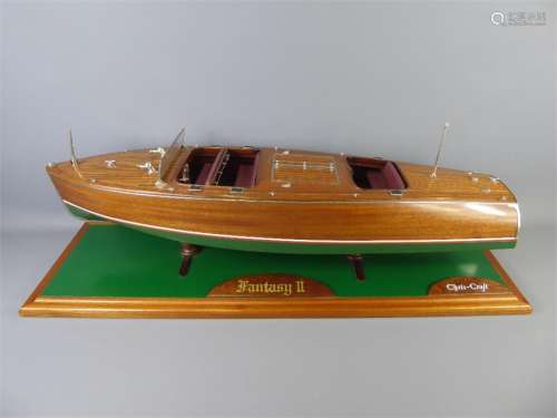 A Beautifully Crafted Bespoke Teak Scale Model of the Fantasy II