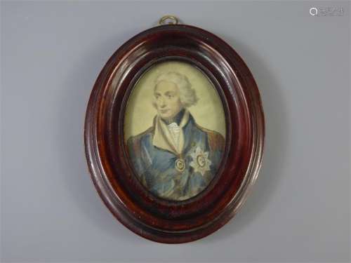 Manner of Jean Etienne Liotard (1702-1790) Portrait Miniature of Lord Nelson