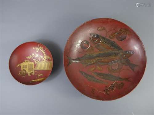 An Antique Japanese Red Lacquer Dish