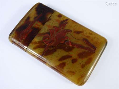 An Antique Chinese Tortoise-shell Card Case