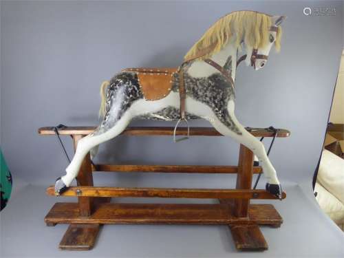 A Vintage Dapple Grey Rocking Horse