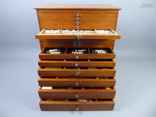 An Early 20th Century WWII Period Mahogany Cased Dentist's Mobile Chest