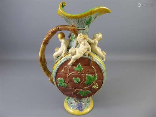 A Minton Majolica Ewer