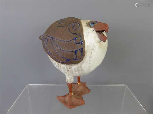 Susan Davis Cape Cod Whimsical 'Wacky Sandy' Seagull Pottery Bird Sculpture