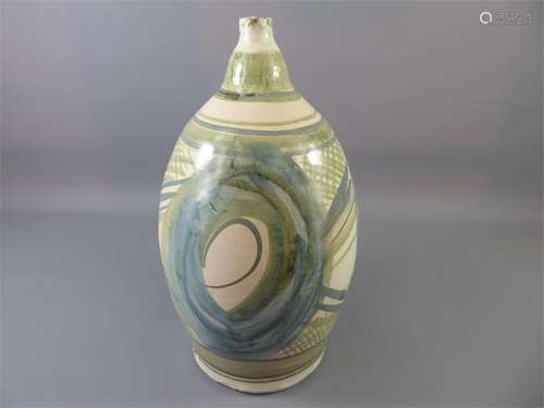 A Large Ovoid Pottery Lamp Base