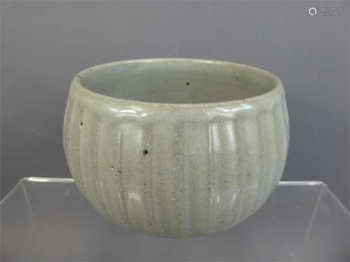 A Leach School Celadon Blue Glazed Fluted Bowl