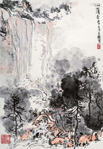 吴毅（b.1934） 山水清音 镜心 设色纸本