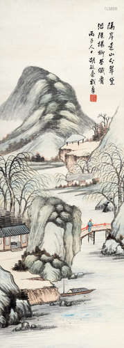 胡毓台（1873～1941后） 山水 立轴 设色纸本