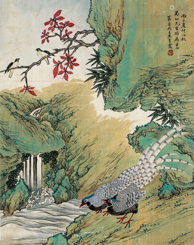 吴青霞（1910～2008） 山河小景 镜心 设色绢本