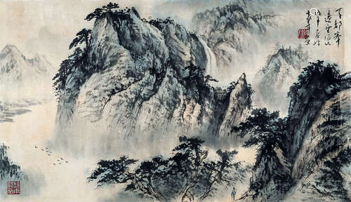 欧豪年（b.1935） 山水 镜心 设色纸本