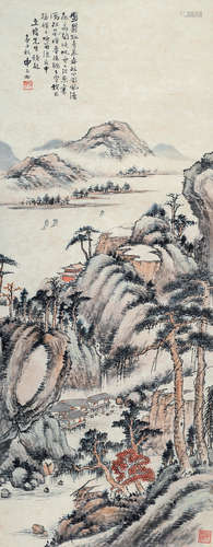 申石伽（1906～2001） 山水 立轴 设色纸本