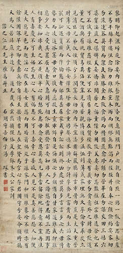 汤琛（1867～1954） 楷书 立轴 水墨纸本