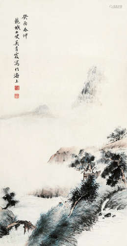 吴青霞（1910～2008） 山水 立轴 设色纸本