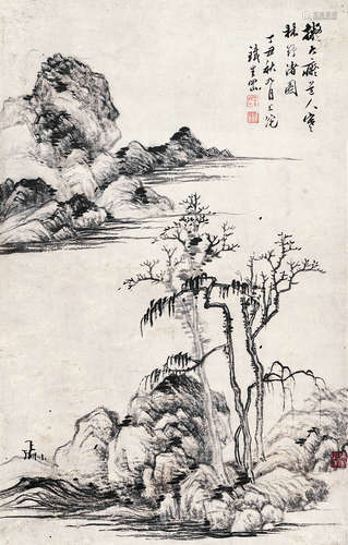 奚冈（1746～1803） 仿黄公望山水 立轴 水墨纸本