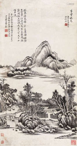 恽寿平（1633～1690） 草堂秋色 镜心 水墨纸本