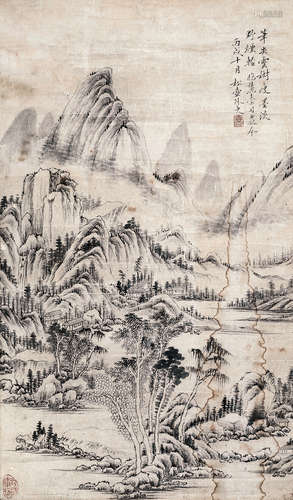 钱杜（1764～1845） 临王麓台山水 立轴 水墨纸本