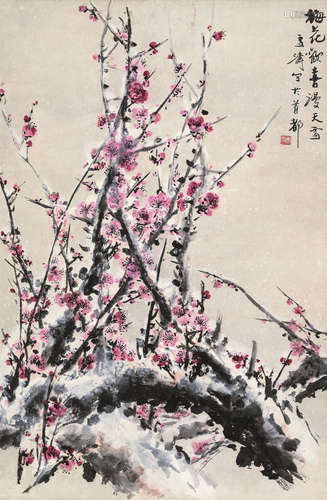 王雪涛（1903～1982） 梅花欢喜漫天雪 立轴 设色纸本