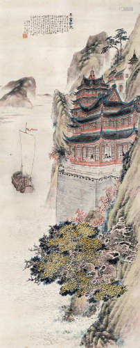 徐砚（1866～1954） 马当助风 立轴 设色纸本