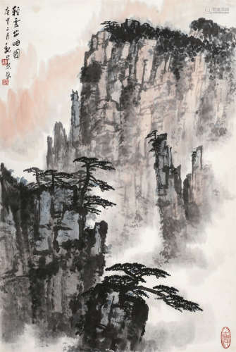 魏紫熙（1915～2002） 轻云出岫图 立轴 设色纸本
