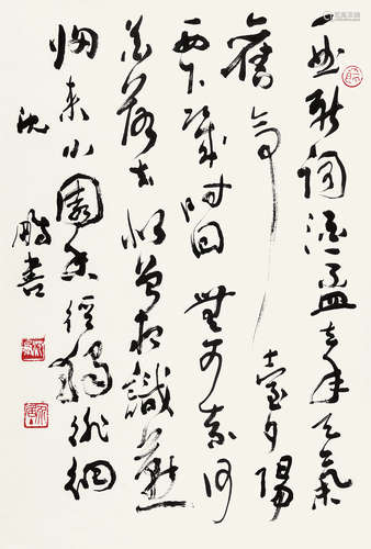 沈鹏（b.1931） 草书 镜心 水墨纸本